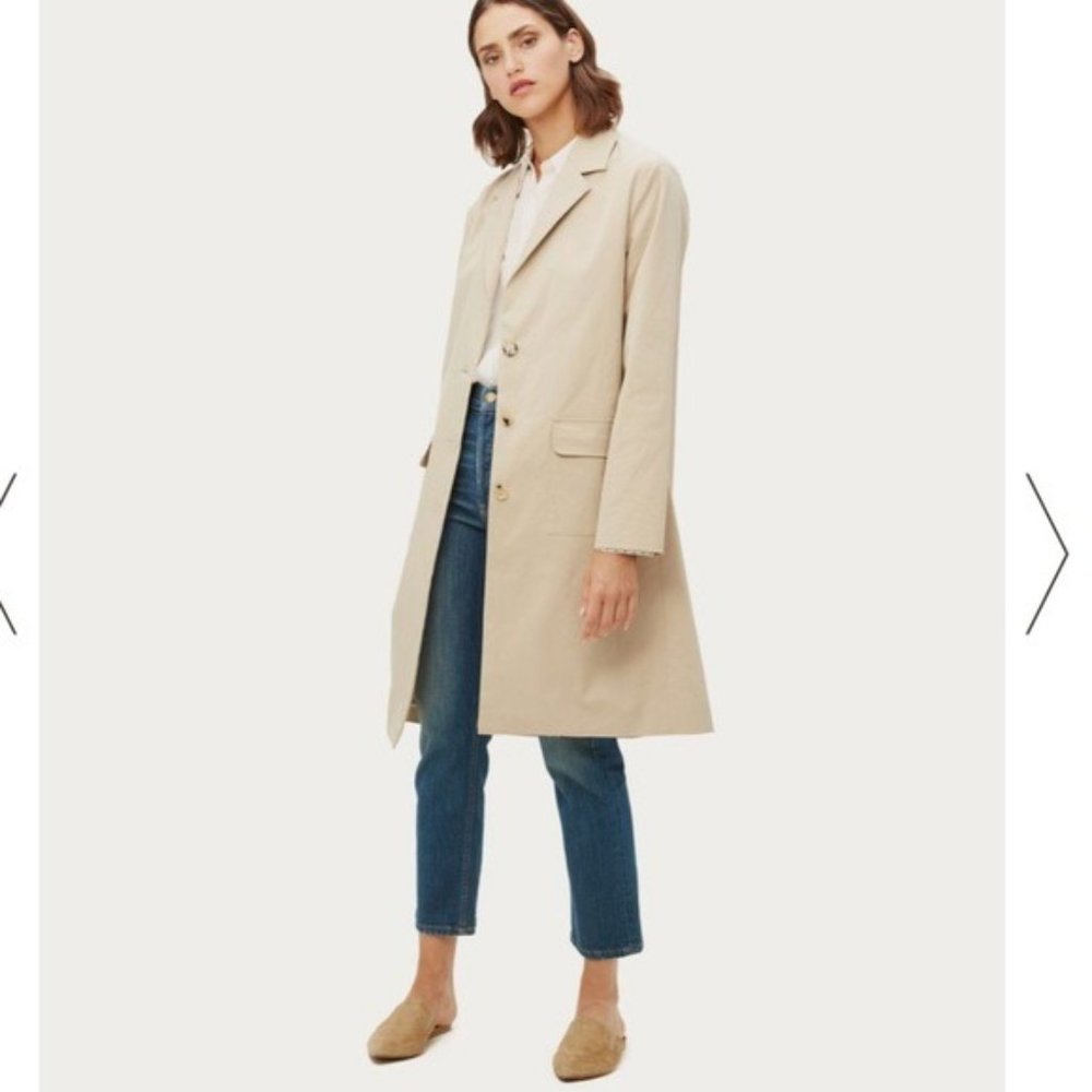 Jenni Kayne Safari Cotton Twill Trench Coat Size Small